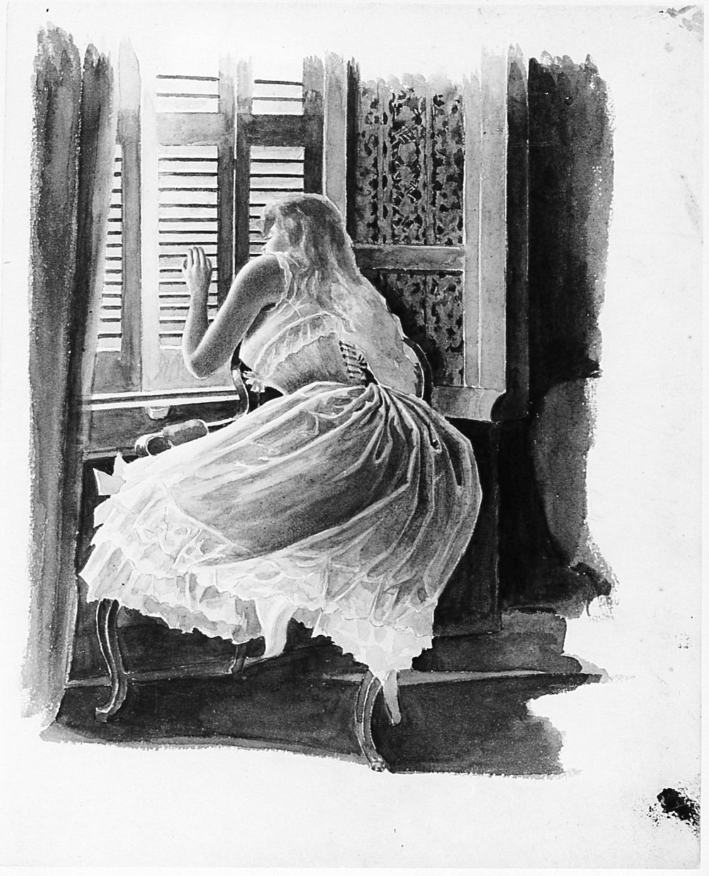 C'est bien lui!, tto, figure femminili (disegno) di Ancillotti Torello (sec. XIX)