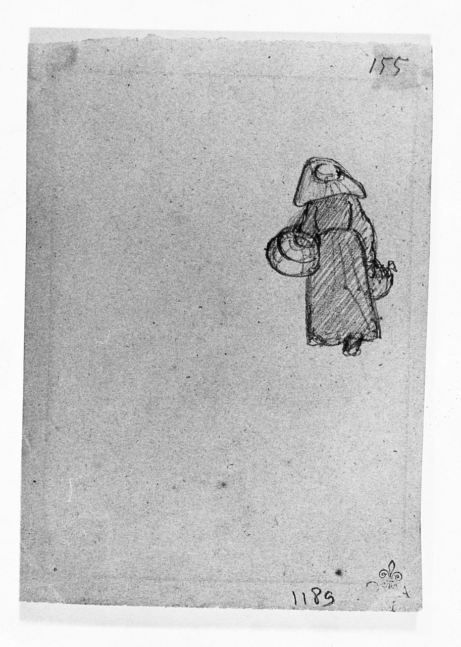 figura femminile (disegno) di Abbati Giuseppe (terzo quarto sec. XIX)