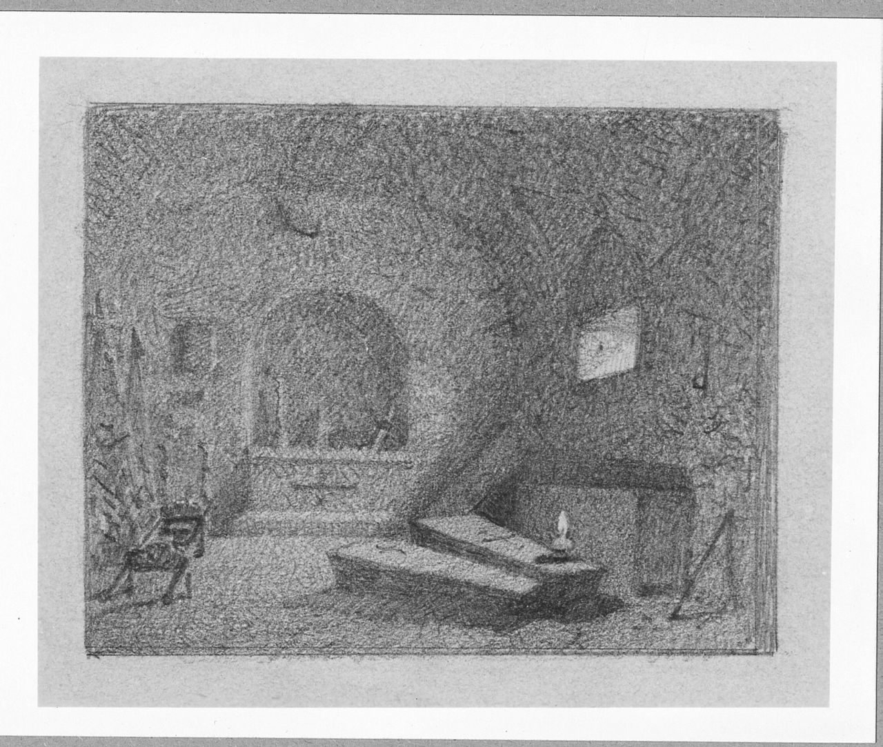 interno (disegno) di Abbati Giuseppe (sec. XIX)