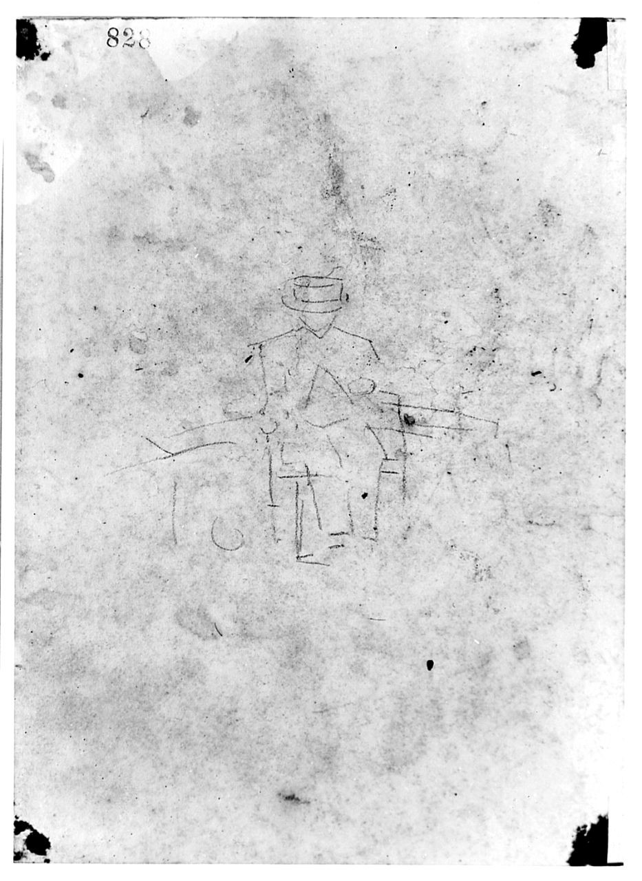 ritratto di donna (r.), figura maschile (v.) (disegno) di Signorini Telemaco (seconda metà sec. XIX)