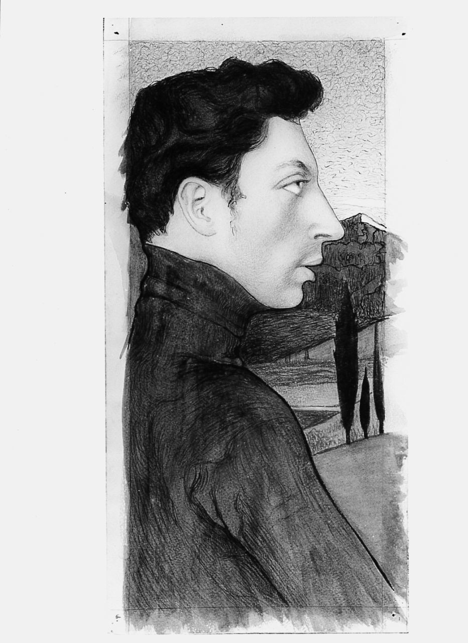 ritratto d'uomo di profilo (disegno) di Ancillotti Goretti Beatrice (sec. XX)