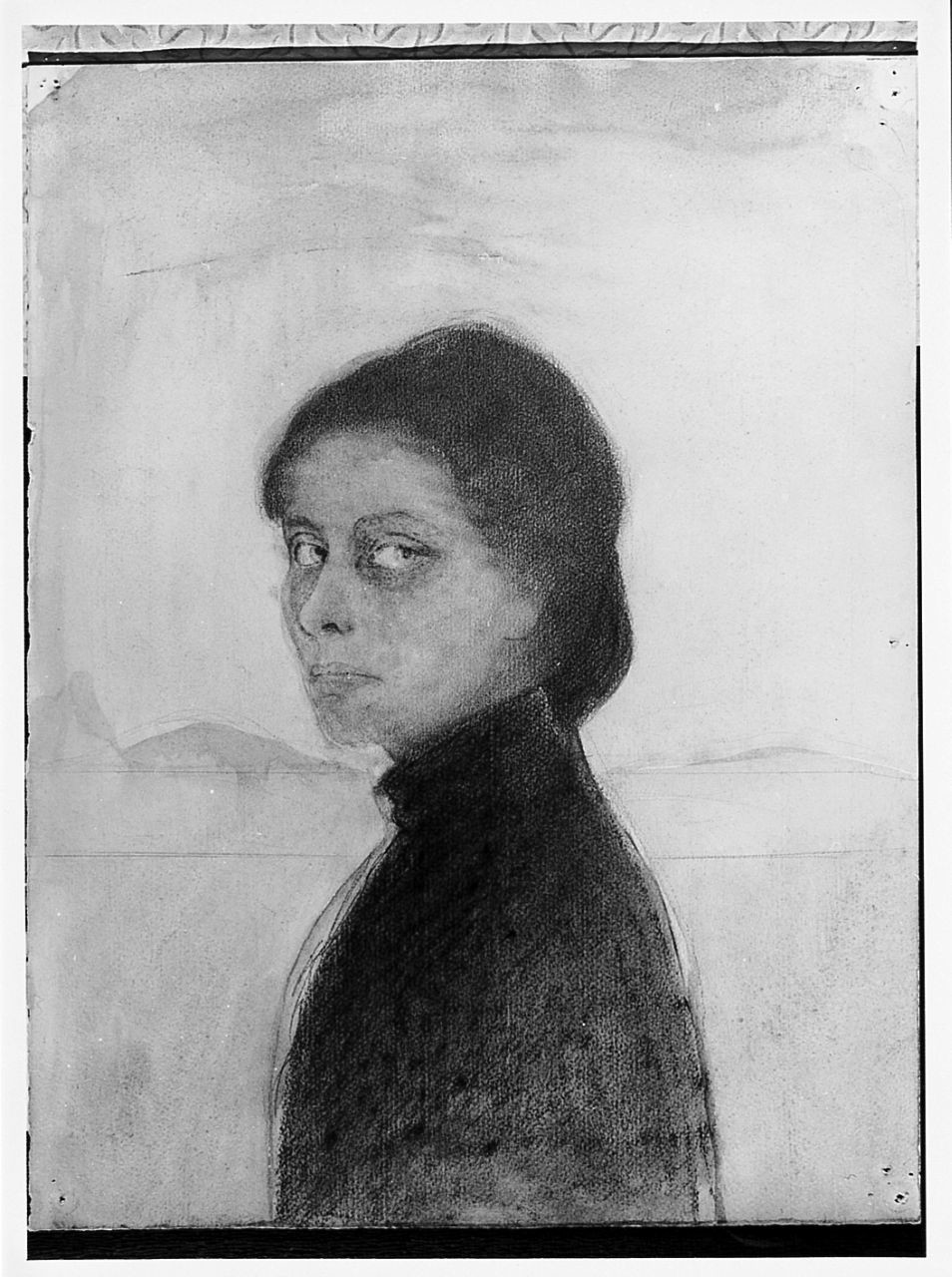 Lo sguardo, ritratto di donna (disegno) di Ancillotti Goretti Beatrice (sec. XX)