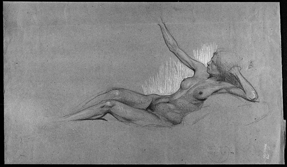 figura femminile nuda (disegno) di Ancillotti Goretti Beatrice (sec. XX)