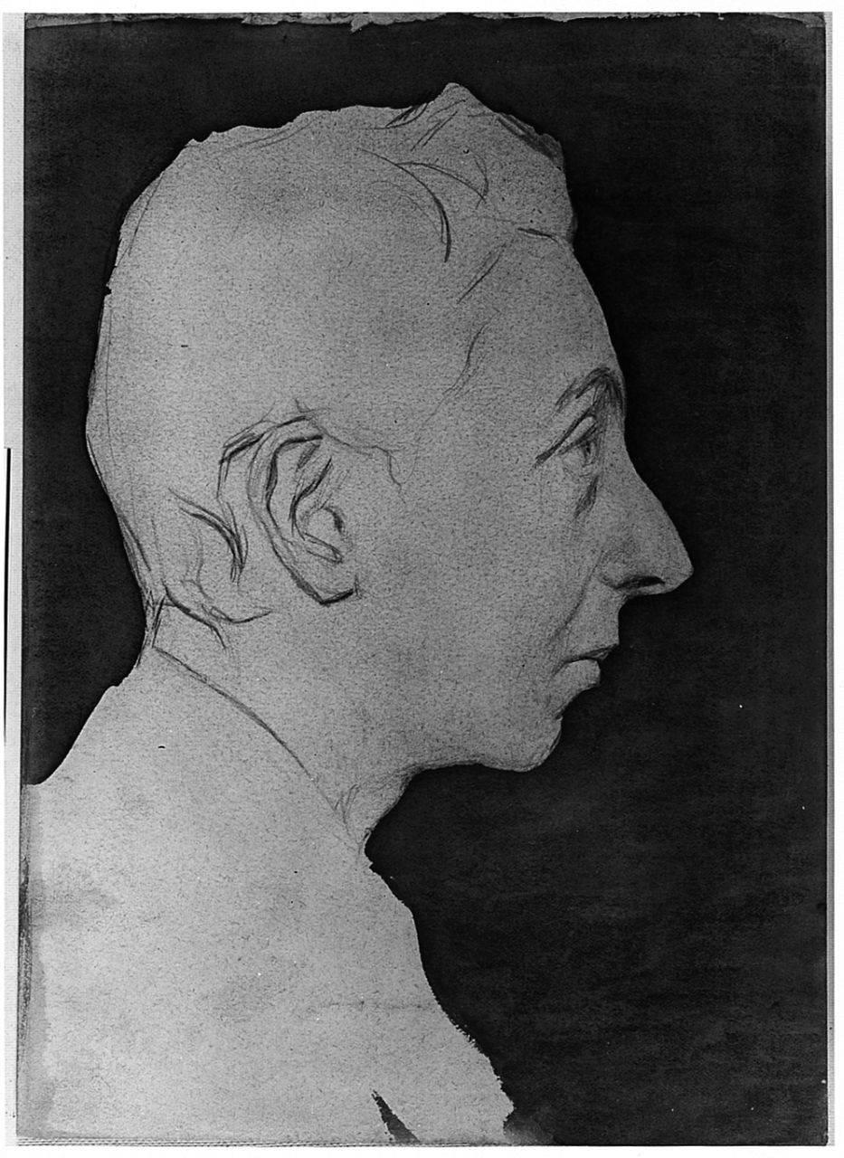 ritratto d'uomo di profilo (disegno) di Ancillotti Goretti Beatrice (sec. XX)