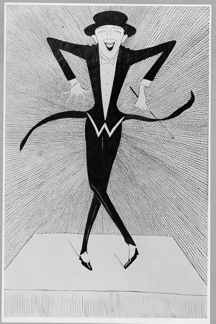 caricatura di Odoardo Spadaro che danza, figura maschile (disegno) di Baldwin John (sec. XX)