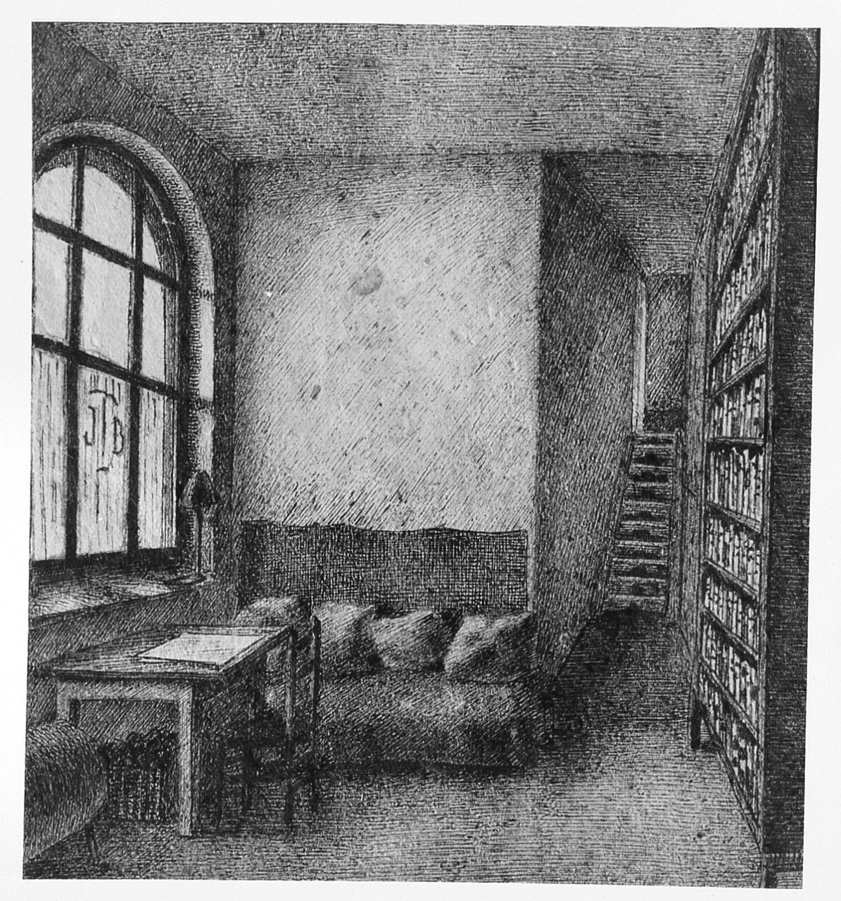 Lo Studio, interno (disegno) di Baldwin John (sec. XX)