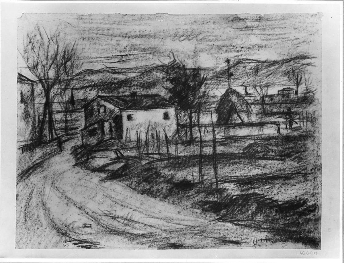 paesaggio rurale (disegno) di Bartolini Luigi (sec. XX)