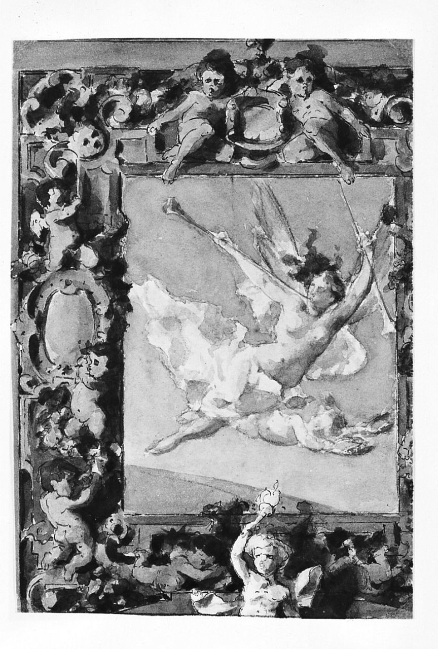 allegoria della Fama (disegno) di Cecchi Adriano (sec. XIX)