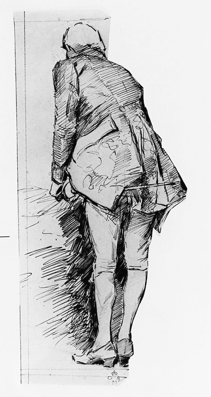 figura maschile (disegno) di Cecchi Adriano (sec. XX)