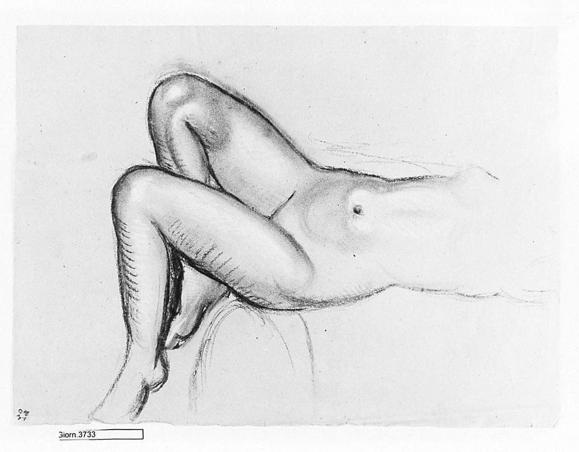 figura femminile nuda (disegno) di Chaplin Elisabeth (sec. XX)