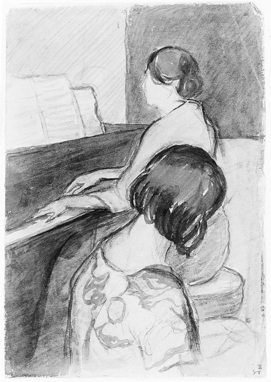 figure femminili (disegno) di Chaplin Elisabeth (sec. XX)