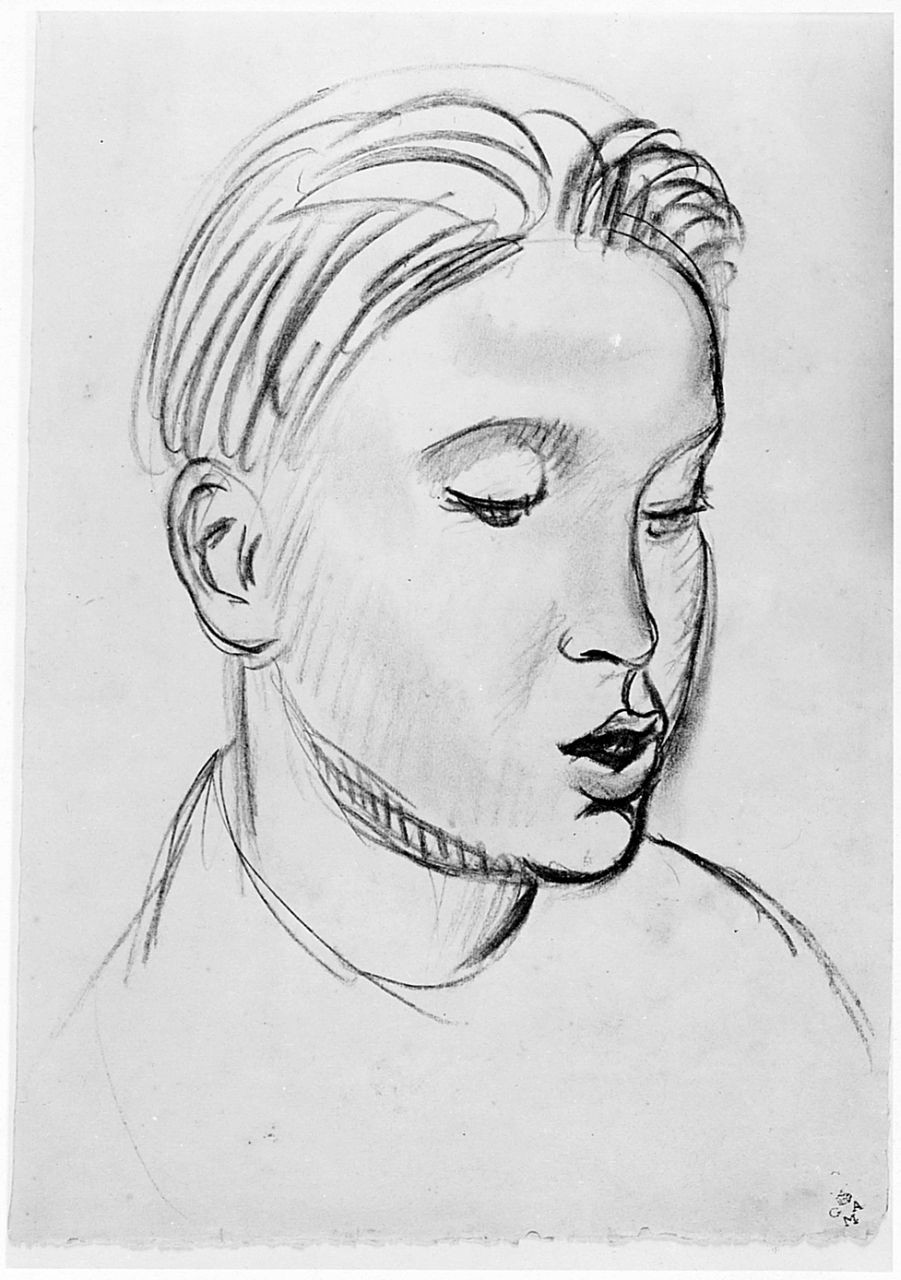 ritratto di giovane (disegno) di Chaplin Elisabeth (sec. XX)