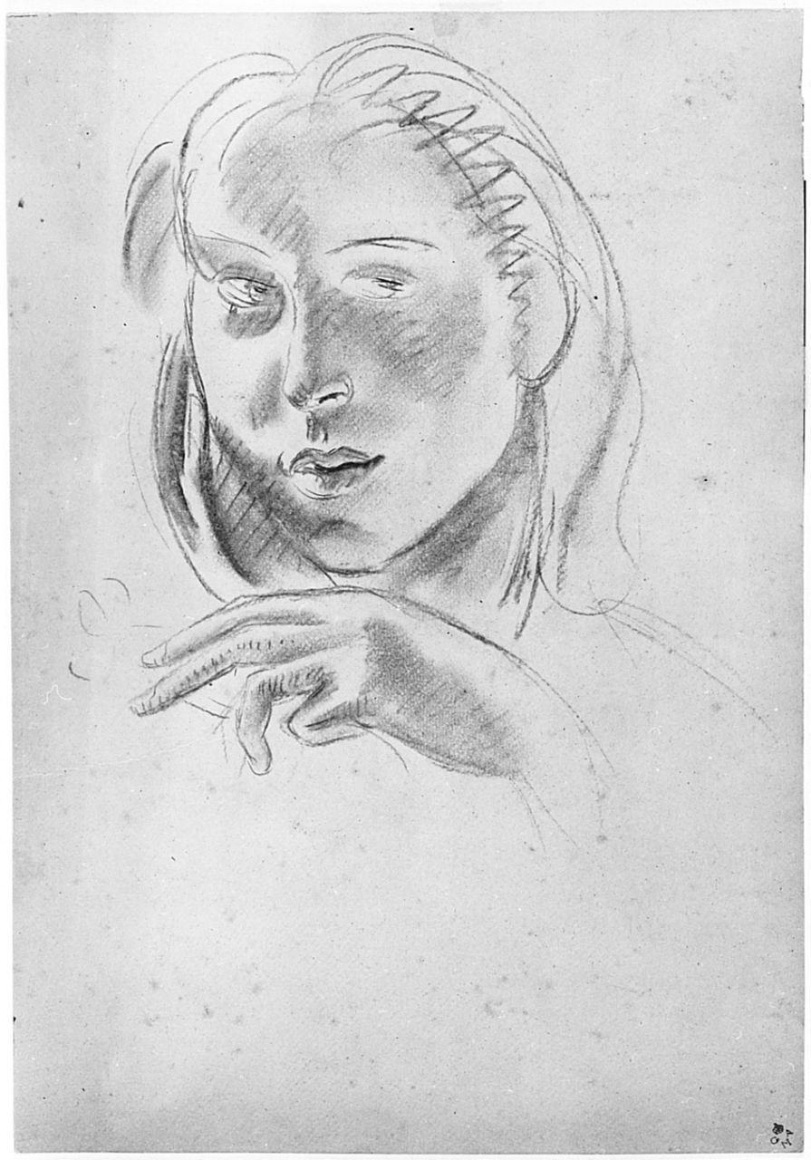 ritratto di donna (disegno) di Chaplin Elisabeth (sec. XX)