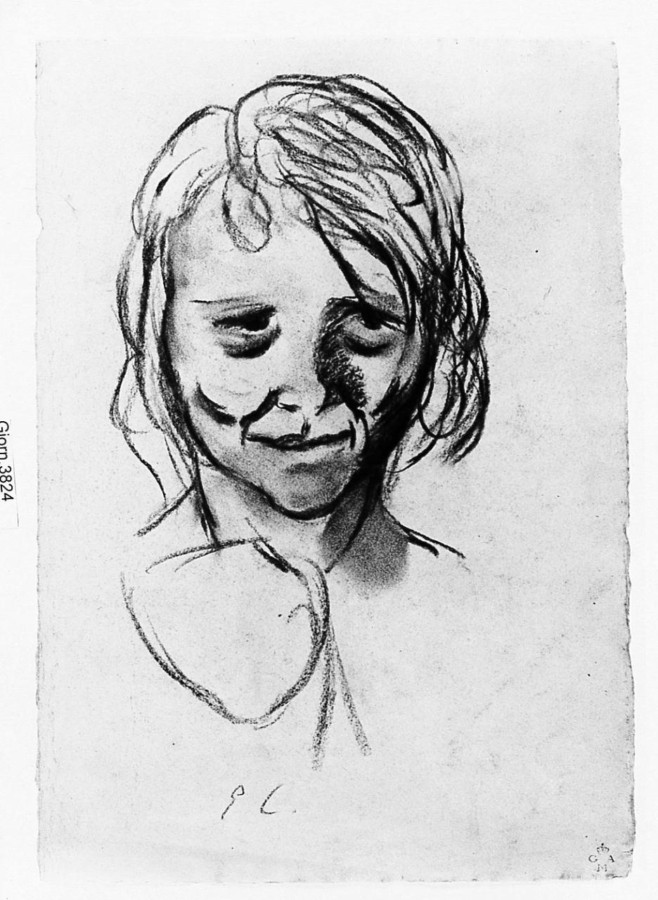 ritratto di bambina (disegno) di Chaplin Elisabeth (sec. XX)