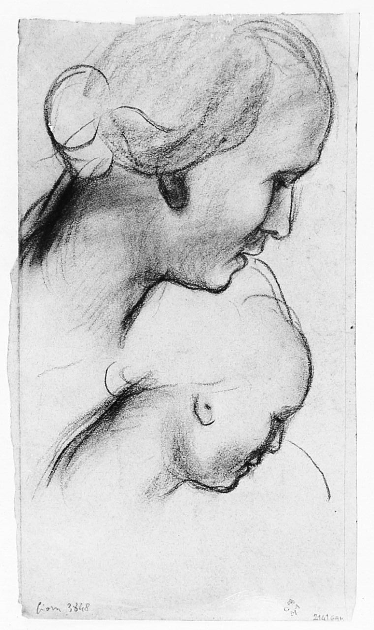 ritratto di donna (r.), soggetto astratto (v.) (disegno) di Chaplin Elisabeth (sec. XX)