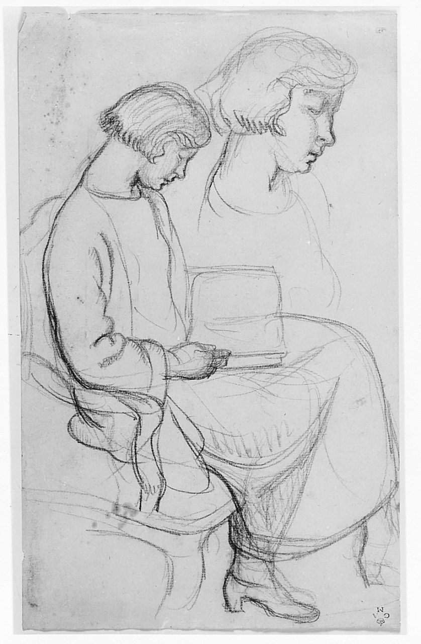 figura femminile seduta (disegno) di Chaplin Elisabeth (sec. XX)