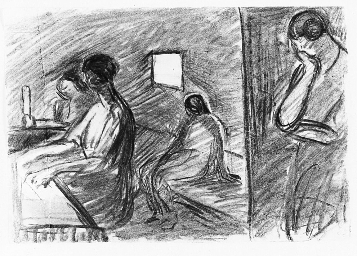 figure femminili (disegno) di Chaplin Elisabeth (sec. XX)