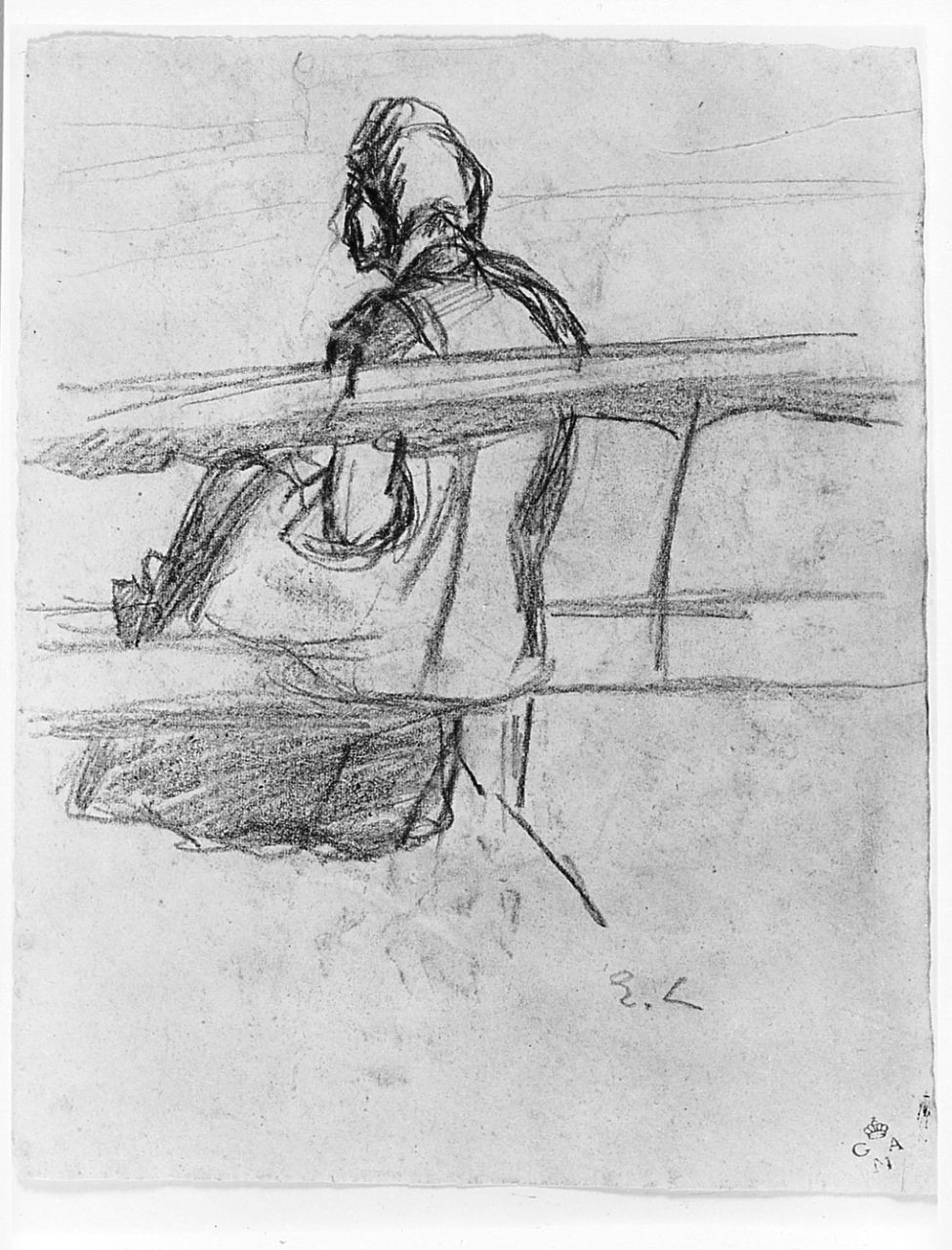 figura femminile (r.), figura femminile (v.) (disegno) di Chaplin Elisabeth (sec. XX)