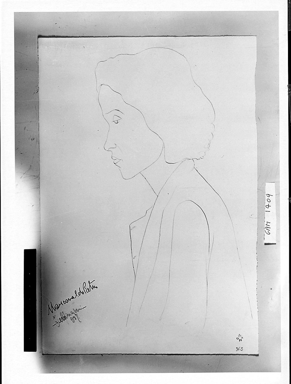 ritratto di donna (disegno) di Marcovaldo Pietro (sec. XX)