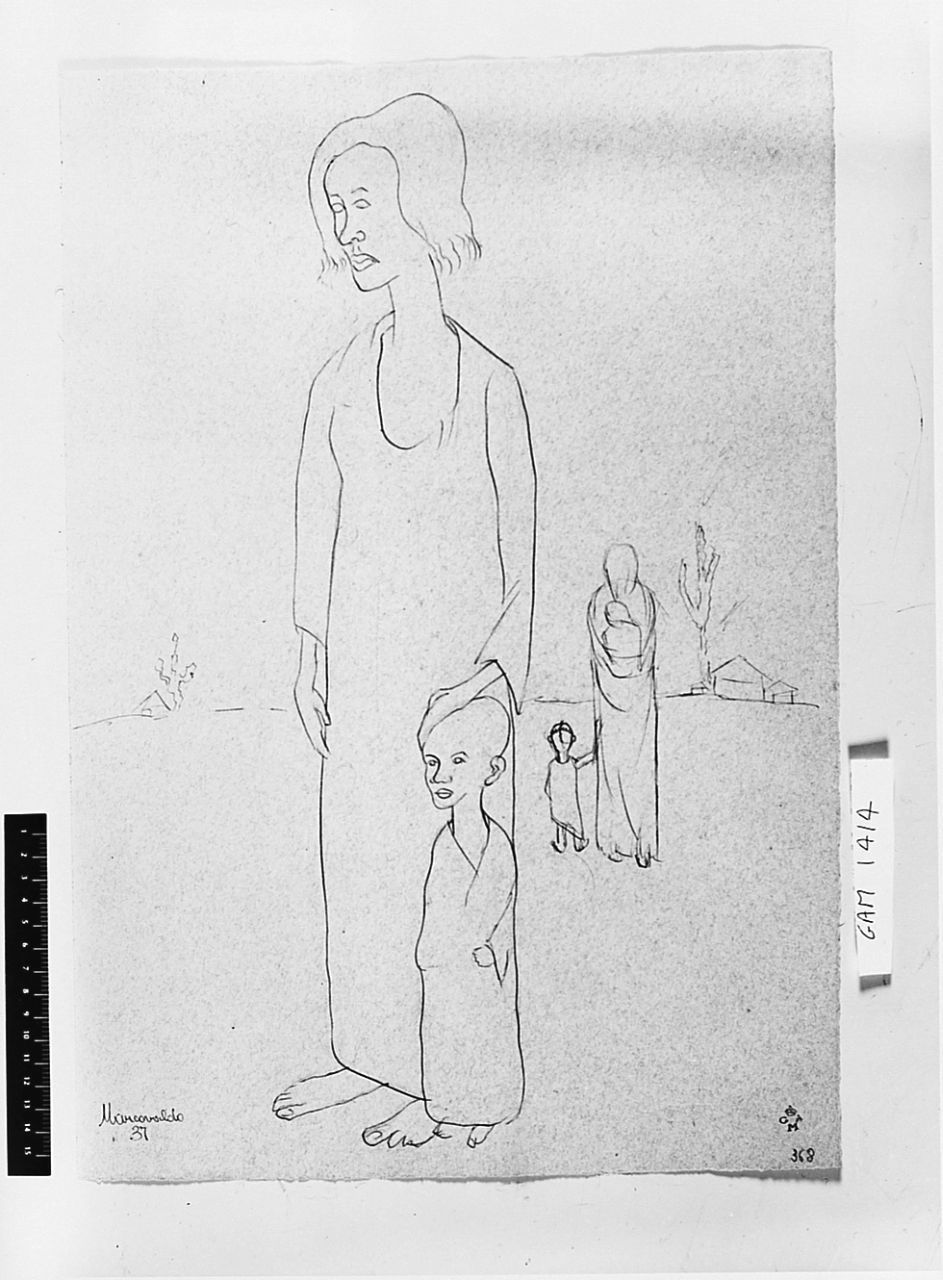 figure femminili (disegno) di Marcovaldo Pietro (sec. XX)