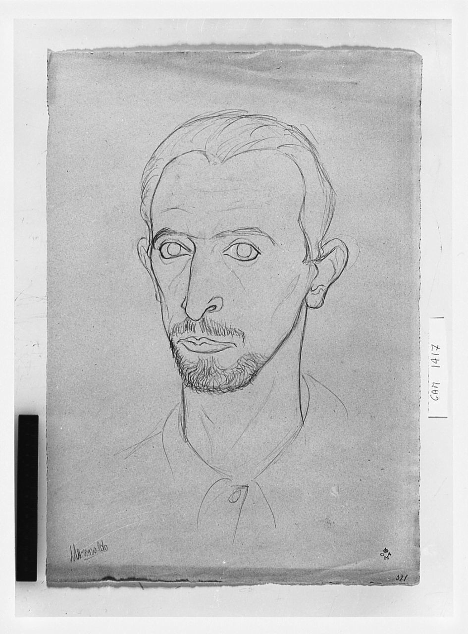 testa d'uomo (disegno) di Marcovaldo Pietro (sec. XX)