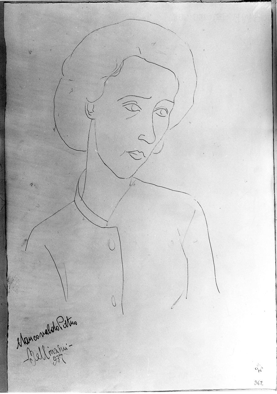 ritratto di donna (disegno) di Marcovaldo Pietro (sec. XX)