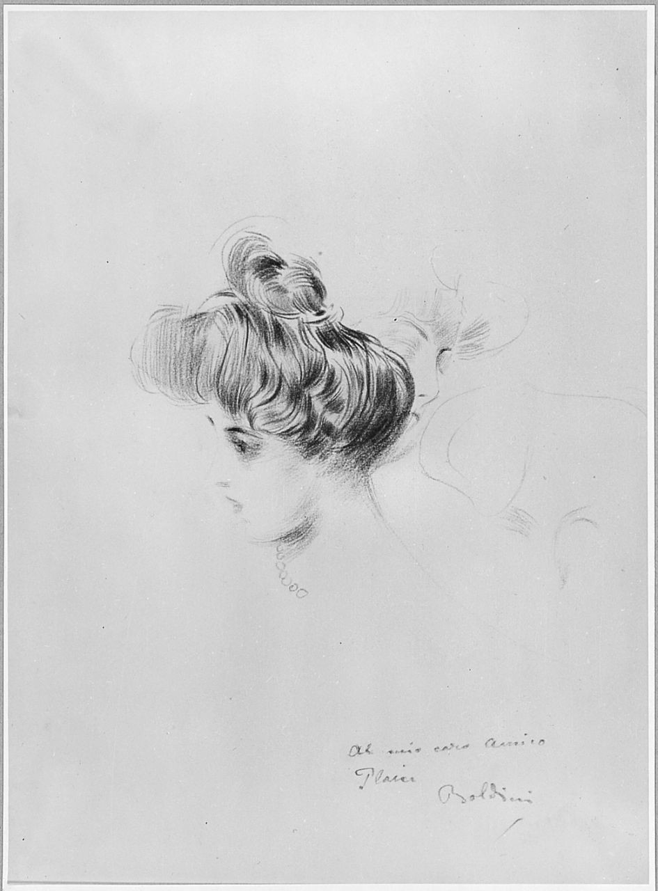 ritratto di donna (disegno) di Boldini Giovanni (sec. XIX)