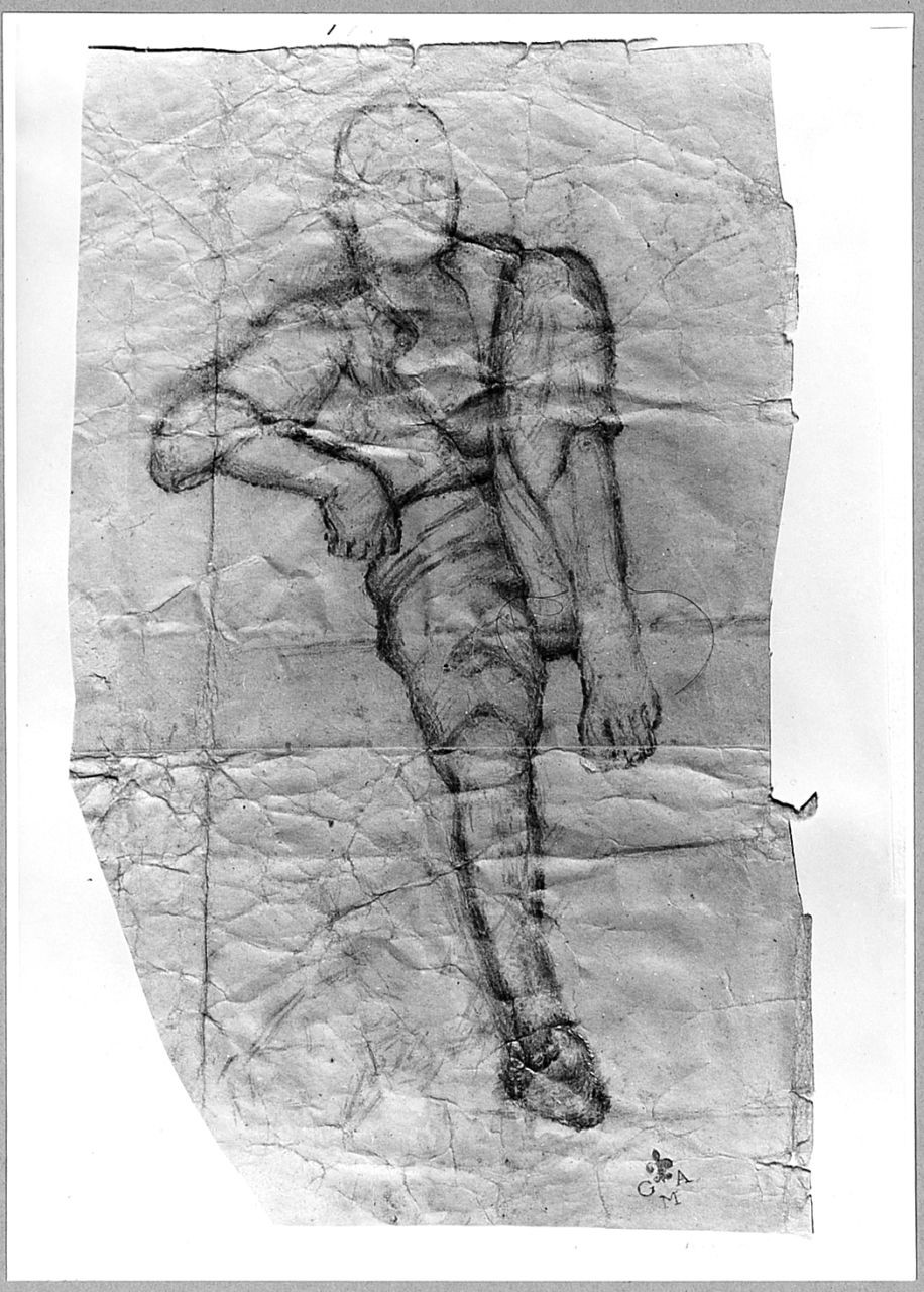 figura maschile seduta (disegno) di Boncinelli Evaristo (sec. XX)