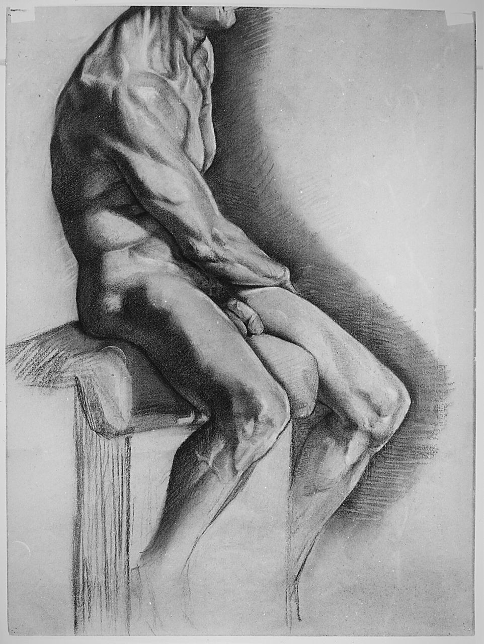 figura maschile (r.), figura femminile (v.) (disegno) di Boncinelli Evaristo (sec. XX)