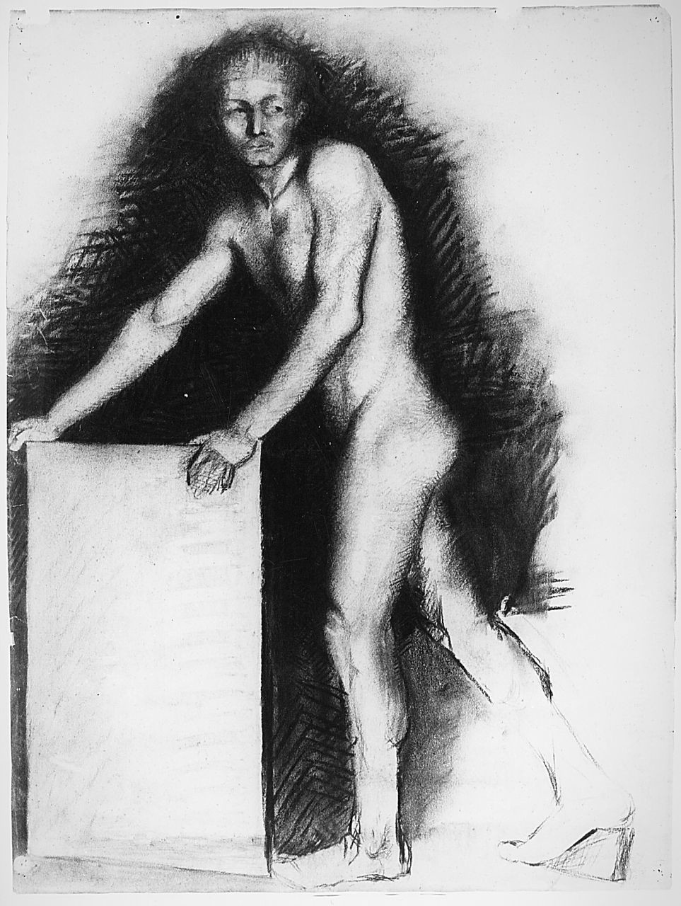 figura maschile (r.), figura maschile (v.) (disegno) di Boncinelli Evaristo (sec. XX)