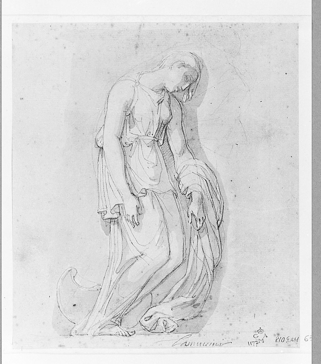 figura femminile (disegno) di Cammuccini Vincenzo (sec. XIX)