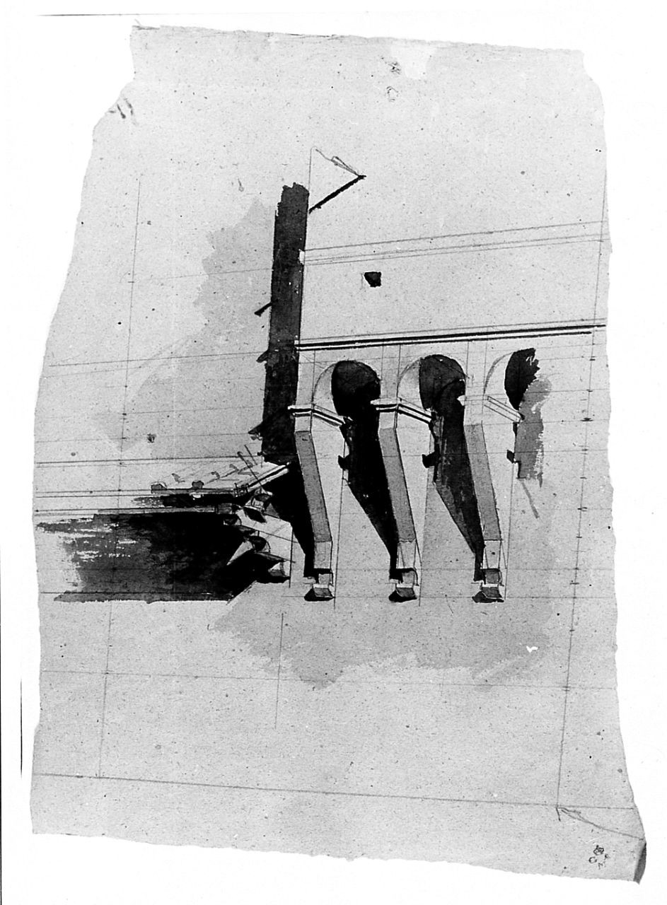 disegno geometrico (r.), ritratto d'uomo (v.) (disegno) di Cecchi Adriano (sec. XX)