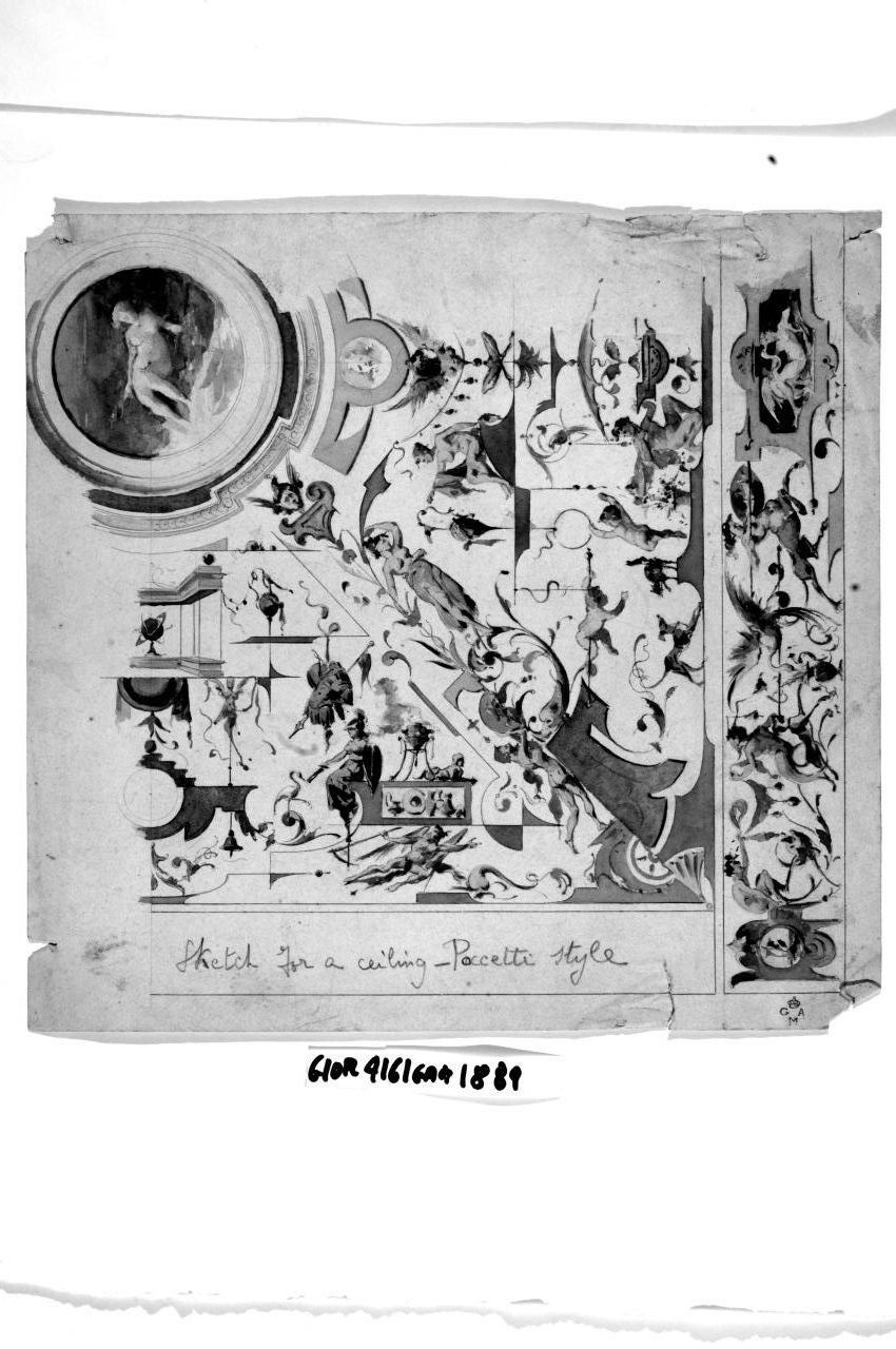 motivi decorativi architettonici (disegno) di Cecchi Adriano (sec. XX)