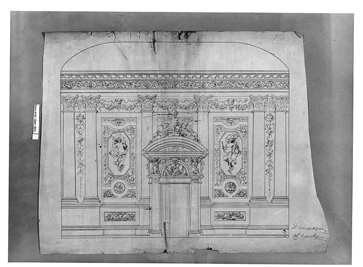 motivi decorativi architettonici (disegno) di Cecchi Adriano (sec. XX)