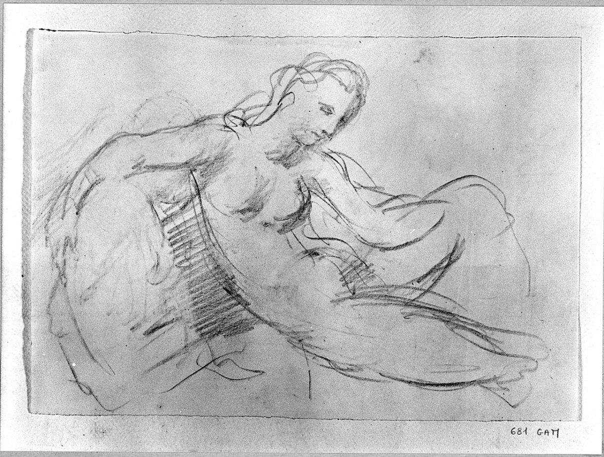 figura femminile nuda (disegno) di Capocchini Ugo (sec. XX)