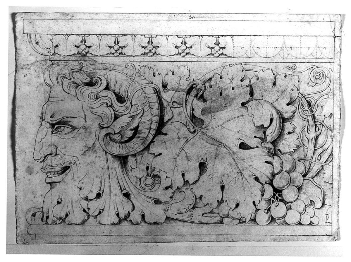 motivi decorativi vegetali e animali (disegno) di Saltini Pietro (terzo quarto sec. XIX)