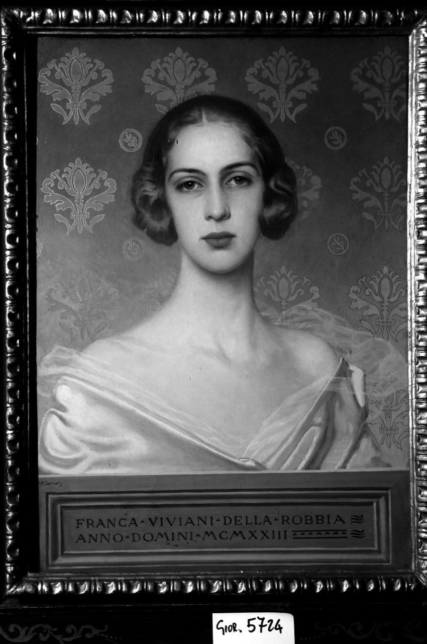 Ritratto di Franca Viviani della Robbia, ritratto di Franca Viviani della Robbia (dipinto) di Corcos Vittorio (sec. XX)