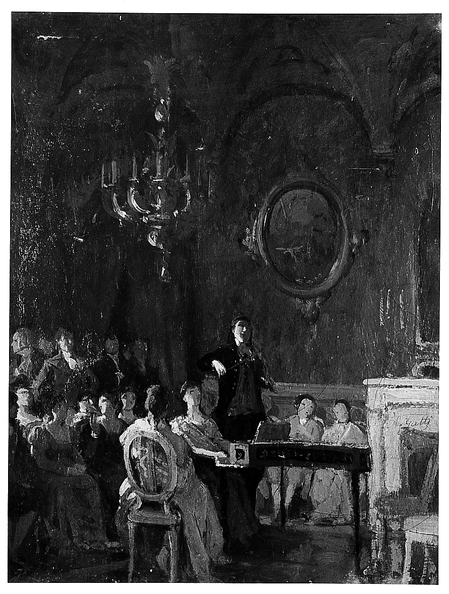 Un concerto di Paganini, concerto (dipinto) di Gatti Annibale (sec. XIX)