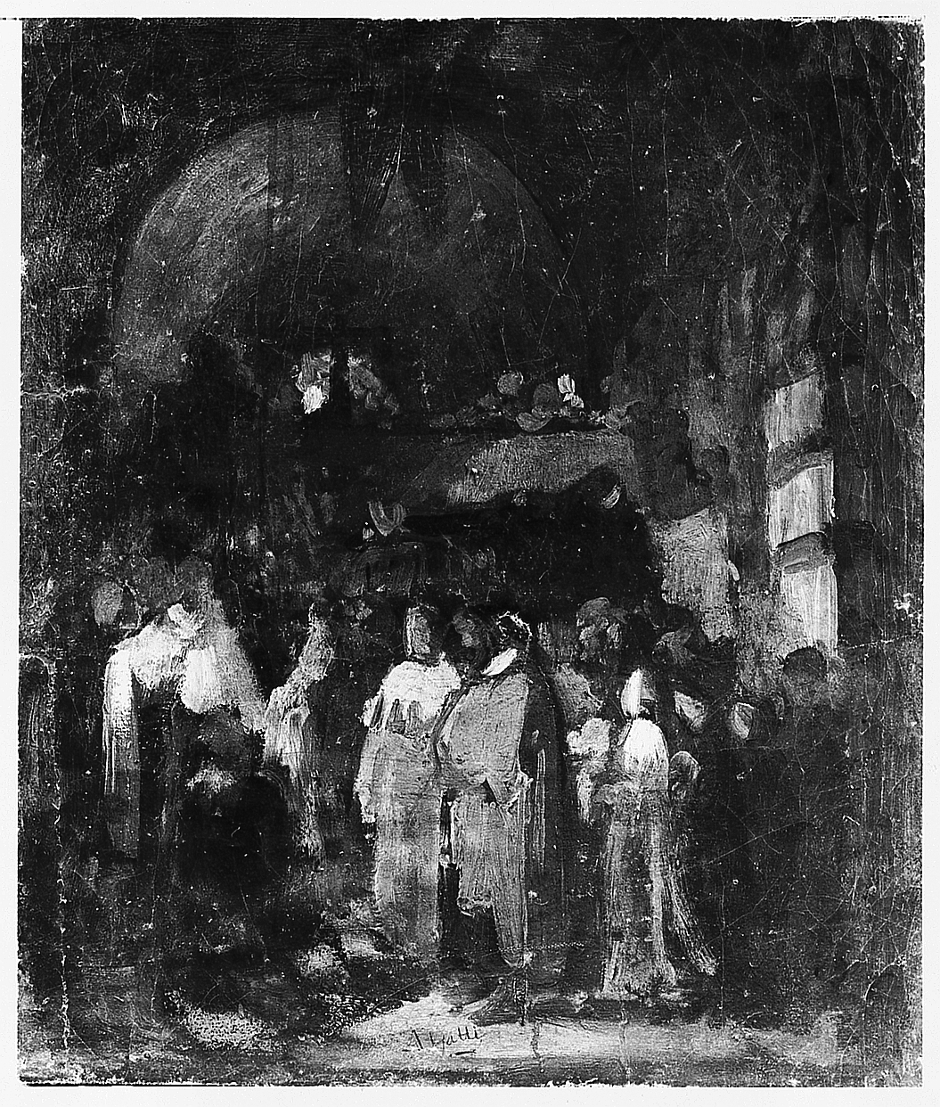 funerali di Santa Verdiana (dipinto) di Gatti Annibale (sec. XIX)