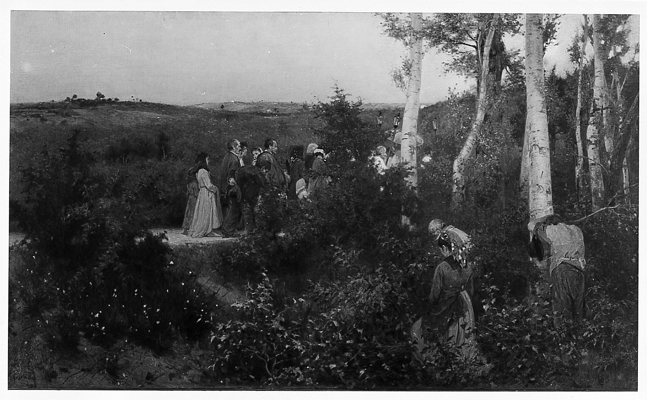 Passa il viatico, viatico (dipinto) di Gioli Francesco (sec. XIX)