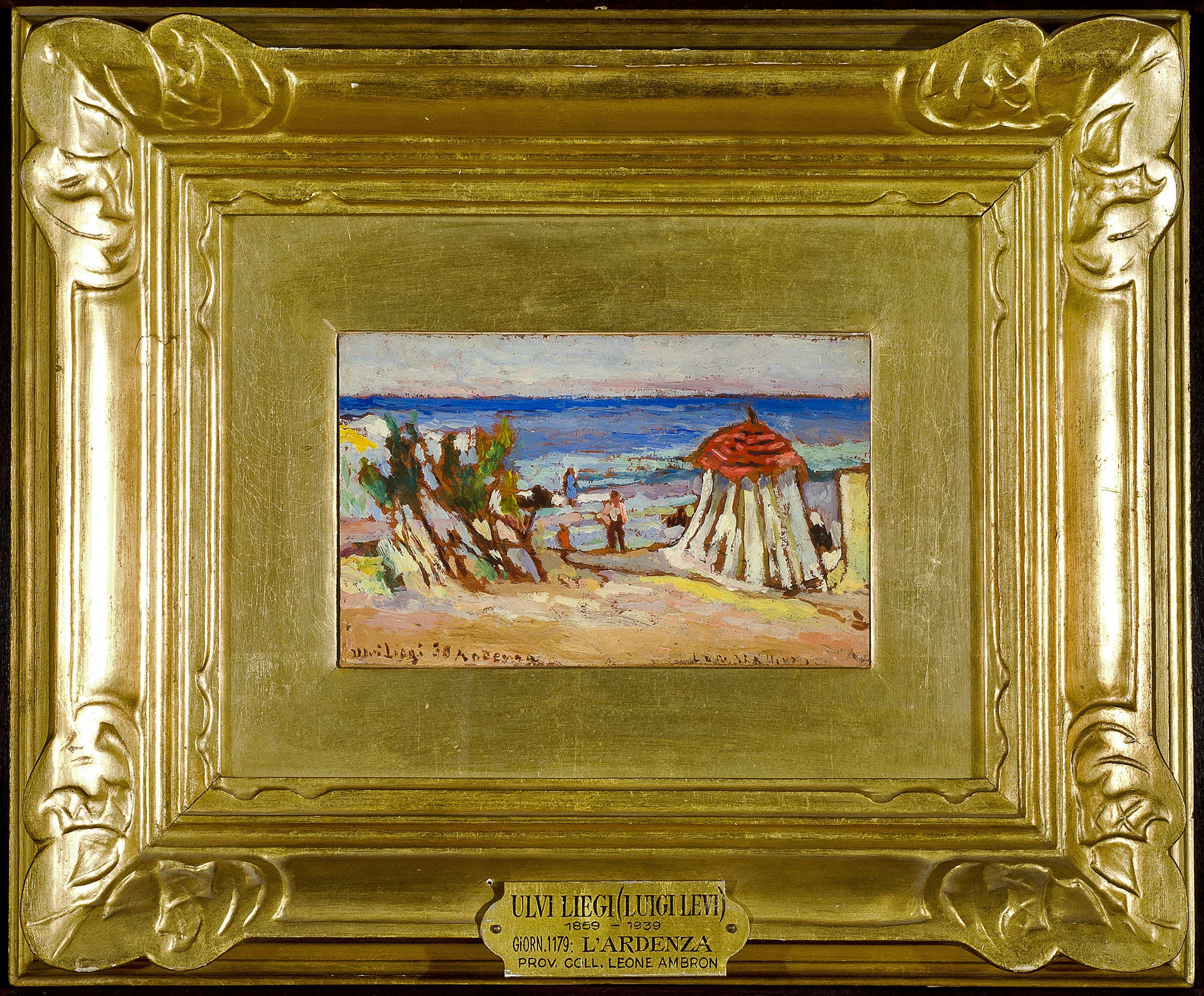 spiaggia all'Ardenza (dipinto) di Levi Luigi (sec. XX)