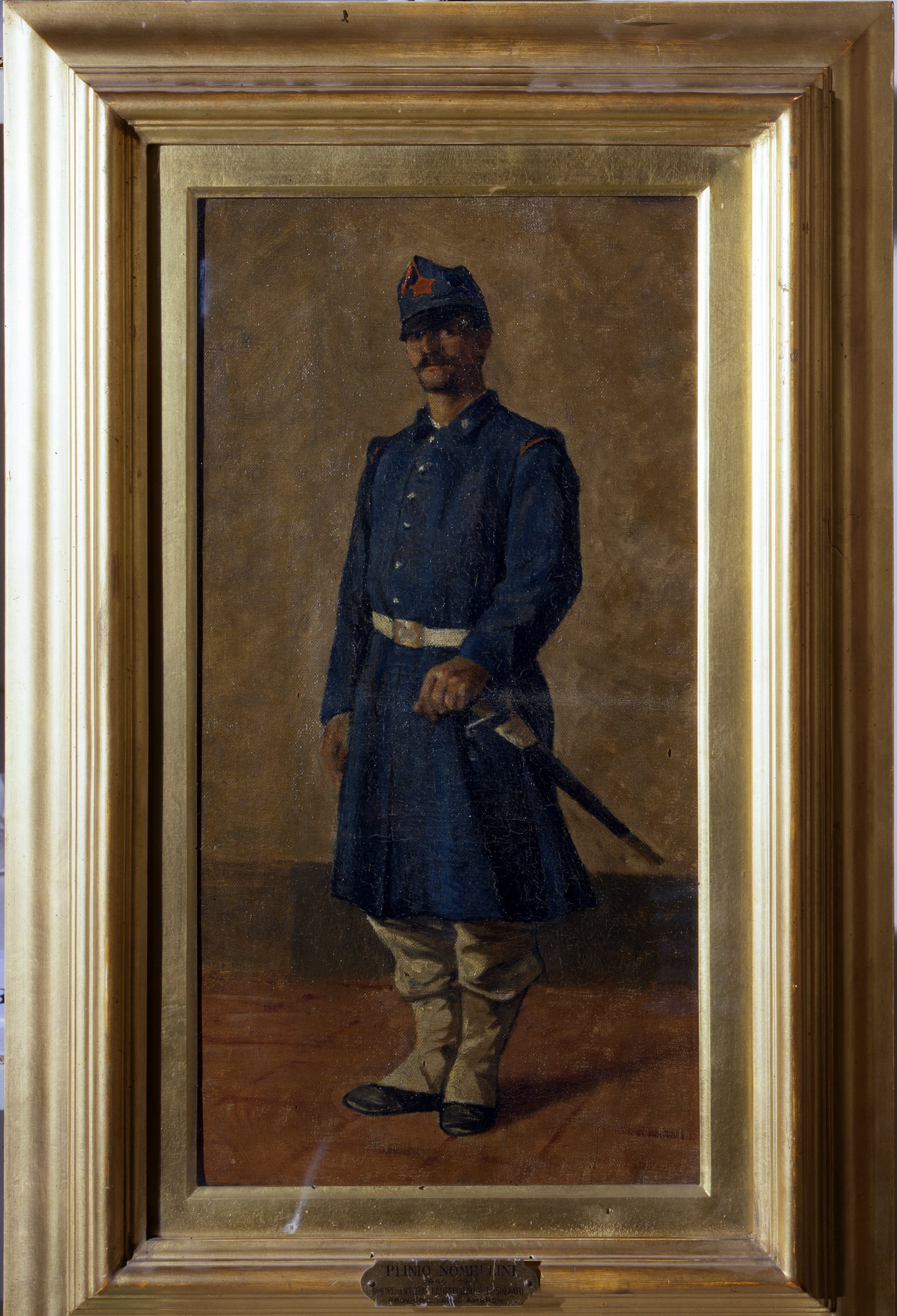 Soldato (Ritratto di Ermenegildo Bois), ritratto di Ermenegildo Bois (dipinto) di Nomellini Plinio (sec. XIX)