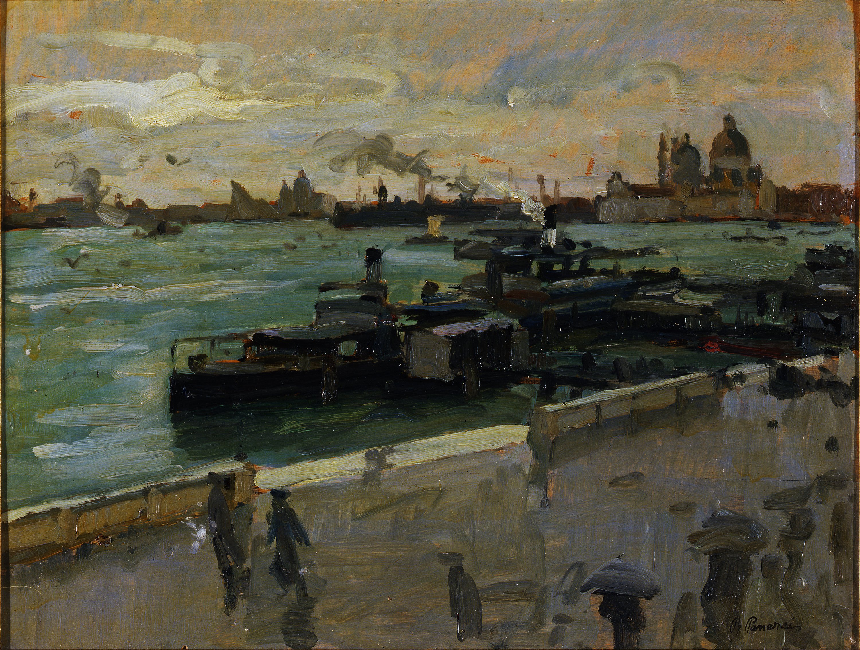 veduta di Venezia (dipinto) di Panerai Ruggero (sec. XX)