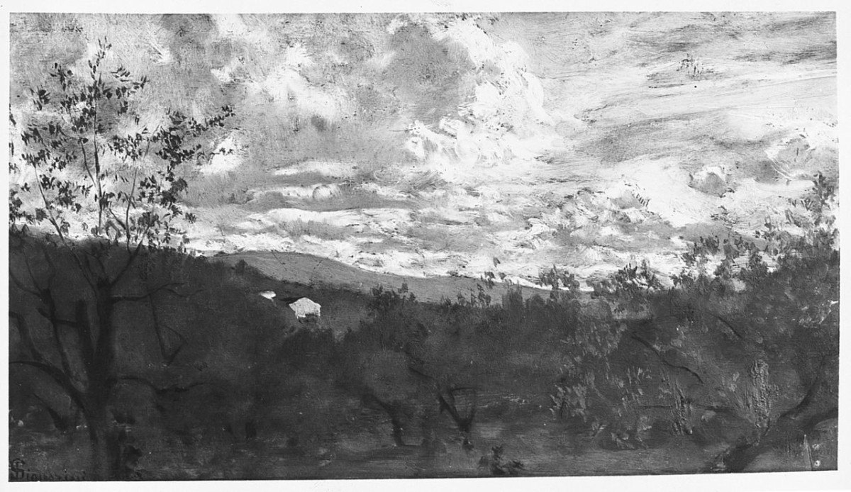 Colline settignanesi, paesaggio della campagna di Settignano (dipinto) di Signorini Telemaco (sec. XIX)