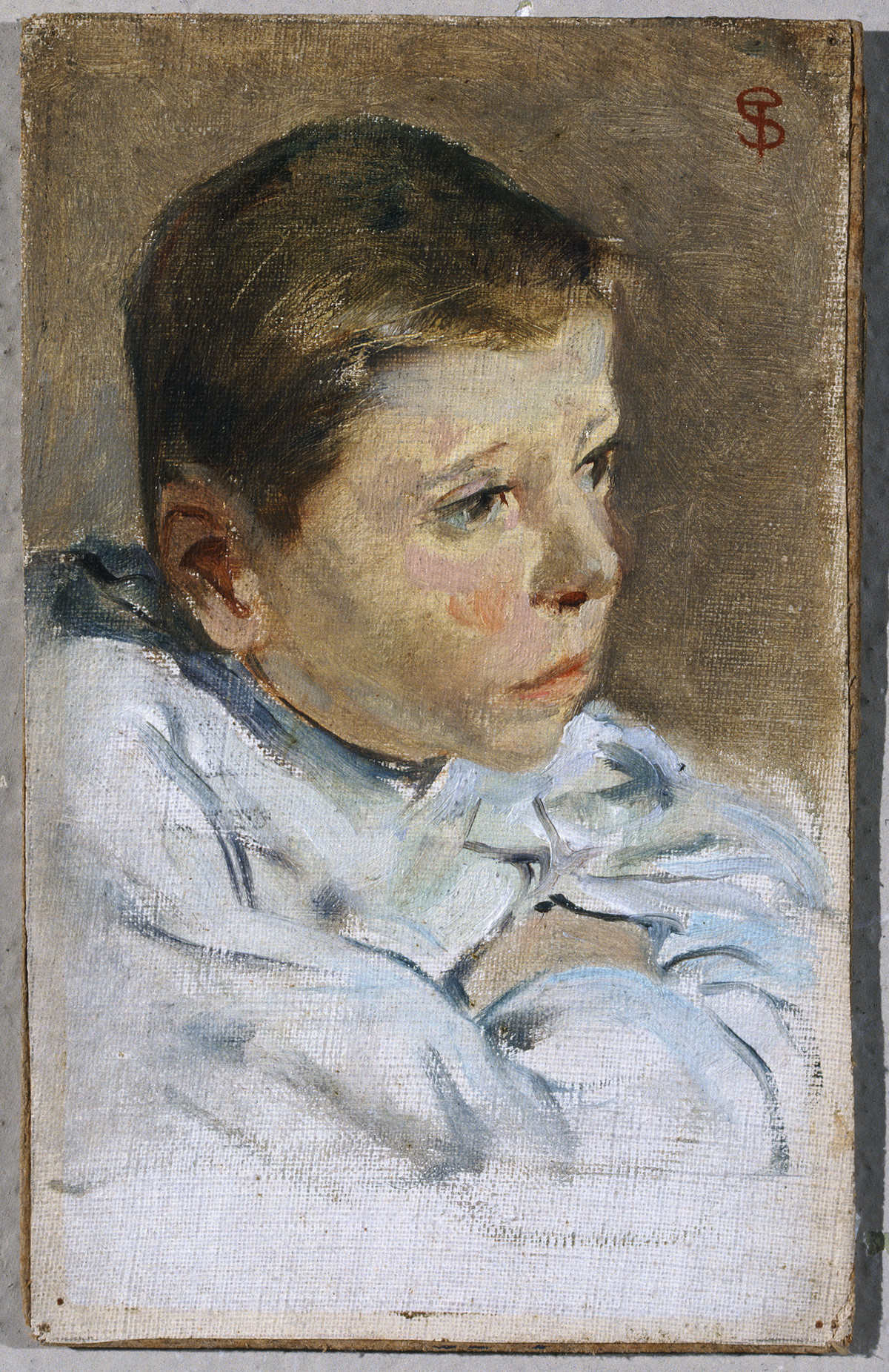 ritratto di bambino (dipinto) di Signorini Telemaco (sec. XIX)