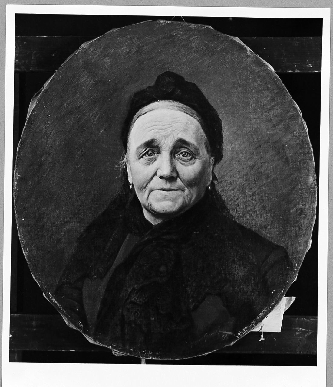 ritratto della signora Rosso di Livorno, ritratto di vecchia (dipinto) di Tommasi Angiolo (sec. XIX)