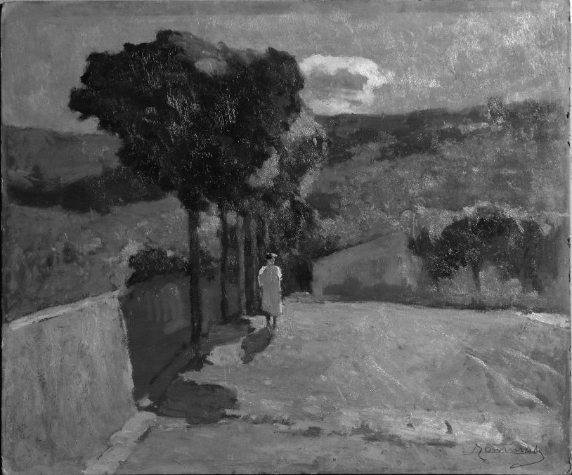 strada di campagna (dipinto) di Tommasi Lodovico (fine sec. XIX)