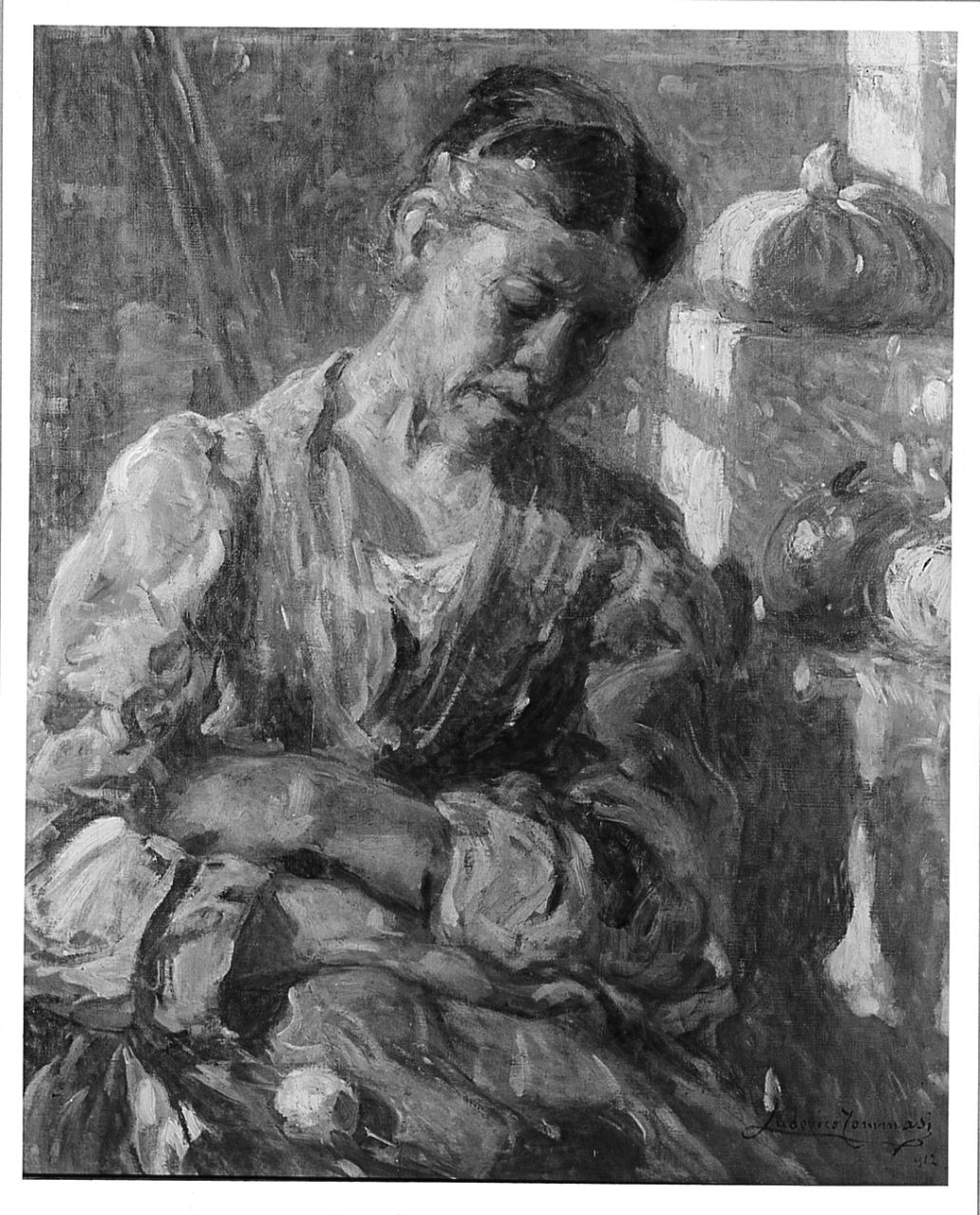 Siesta, ritratto di donna (dipinto) di Tommasi Lodovico (sec. XX)
