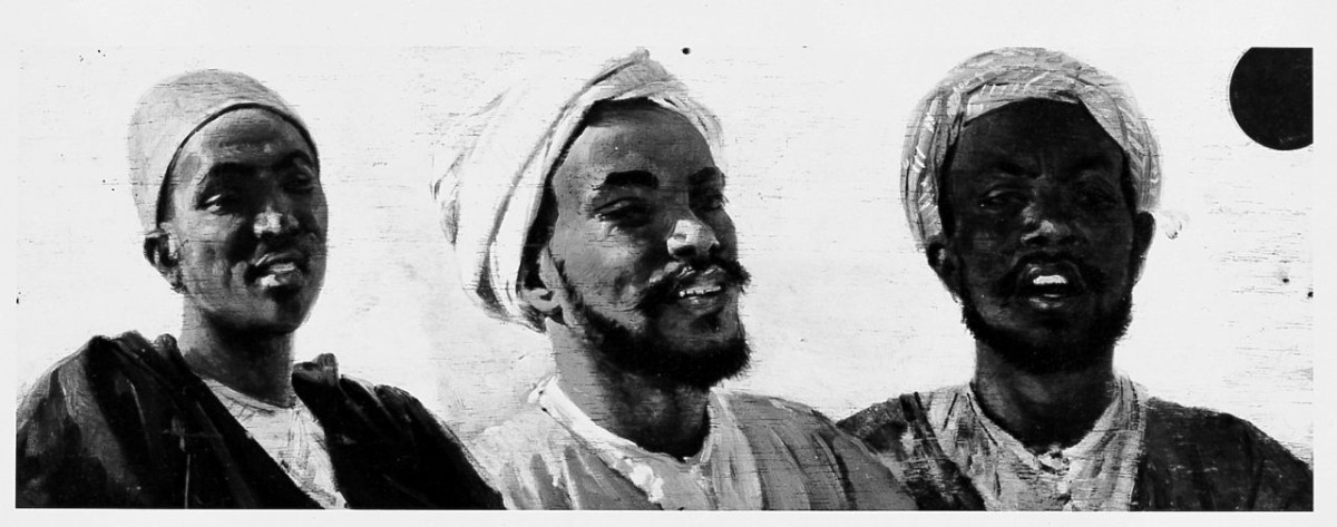 Teste di arabi, figure maschili (dipinto) di Ussi Stefano (sec. XIX)