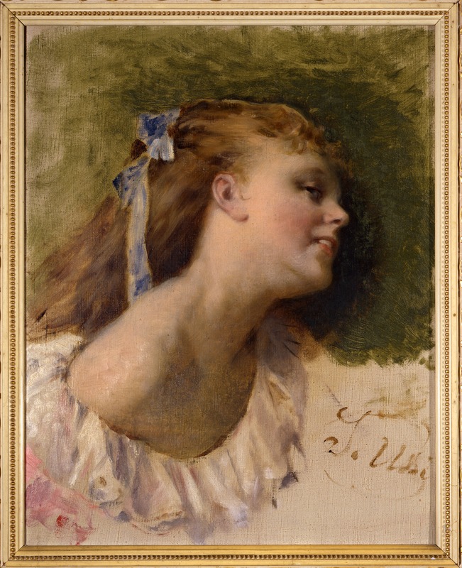 ritratto di Minetta, ritratto di bambina (dipinto) di Ussi Stefano (sec. XIX)